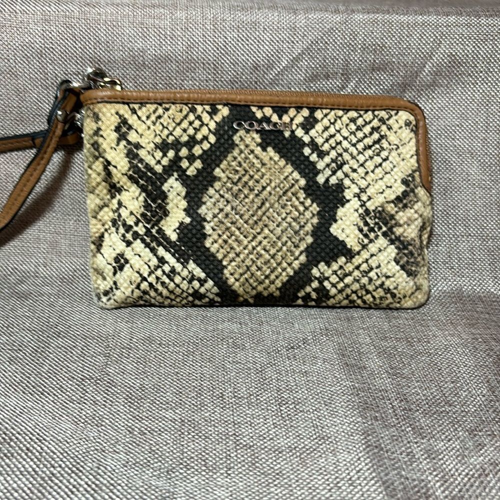 COACH Madison Python Print Wristlet - Picture 1 of 9